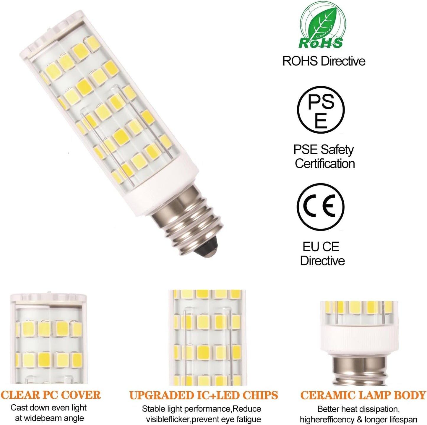 Bombilla LED E12 5W 500lm CRI85 blanco cálido/frío regulable