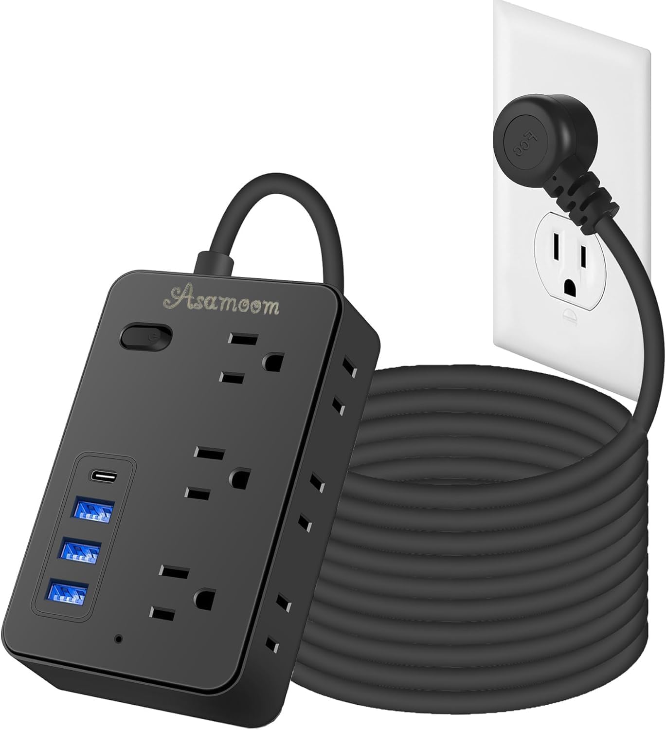 Cable extensión 15pies 6 salidas 4USB protege 1700j