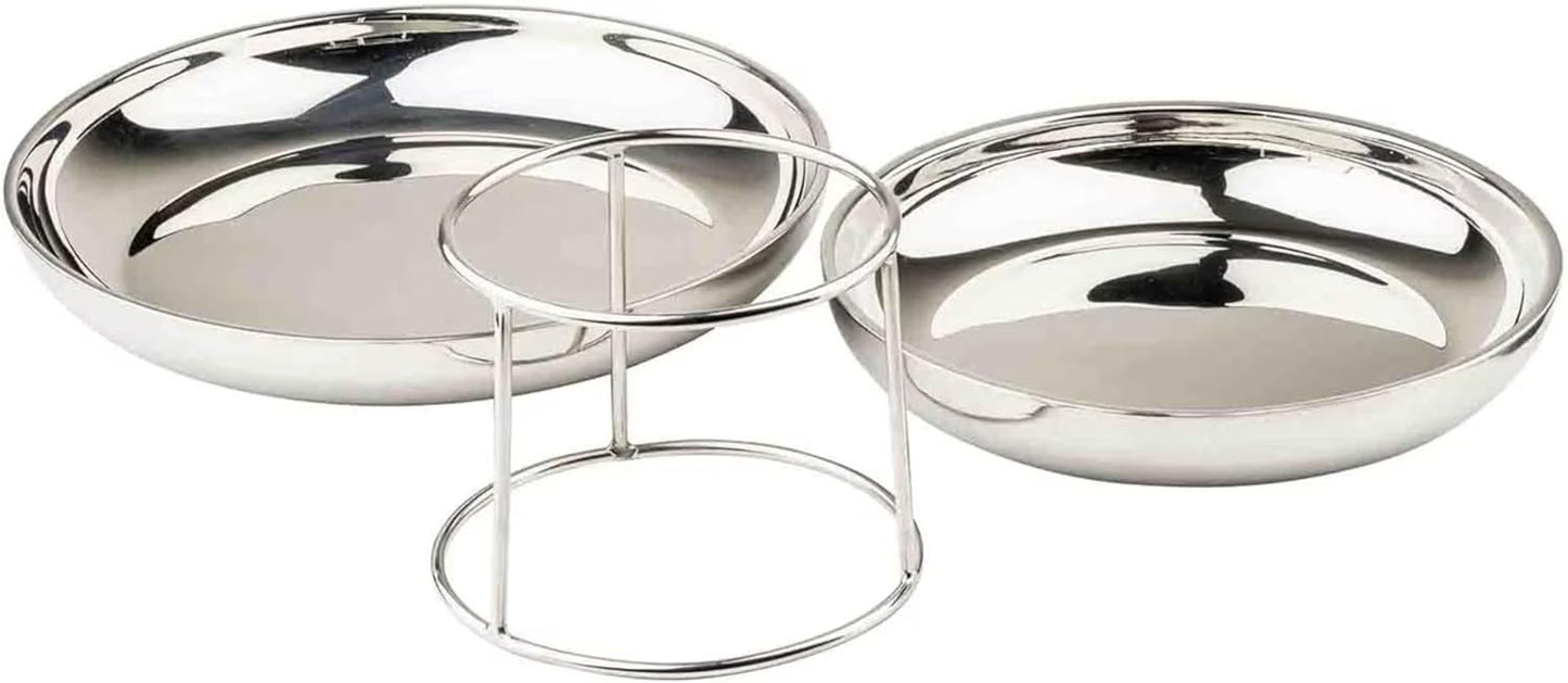 Torre mariscos 2 niveles acero inox doble pared 12x14pulg