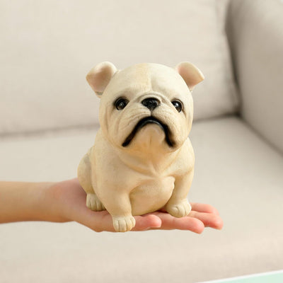 Estatua bulldog inglés realista resina para jardín