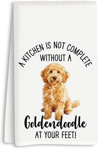 Toallas de cocina con garabatos dorados, regalos para amantes de los perros
