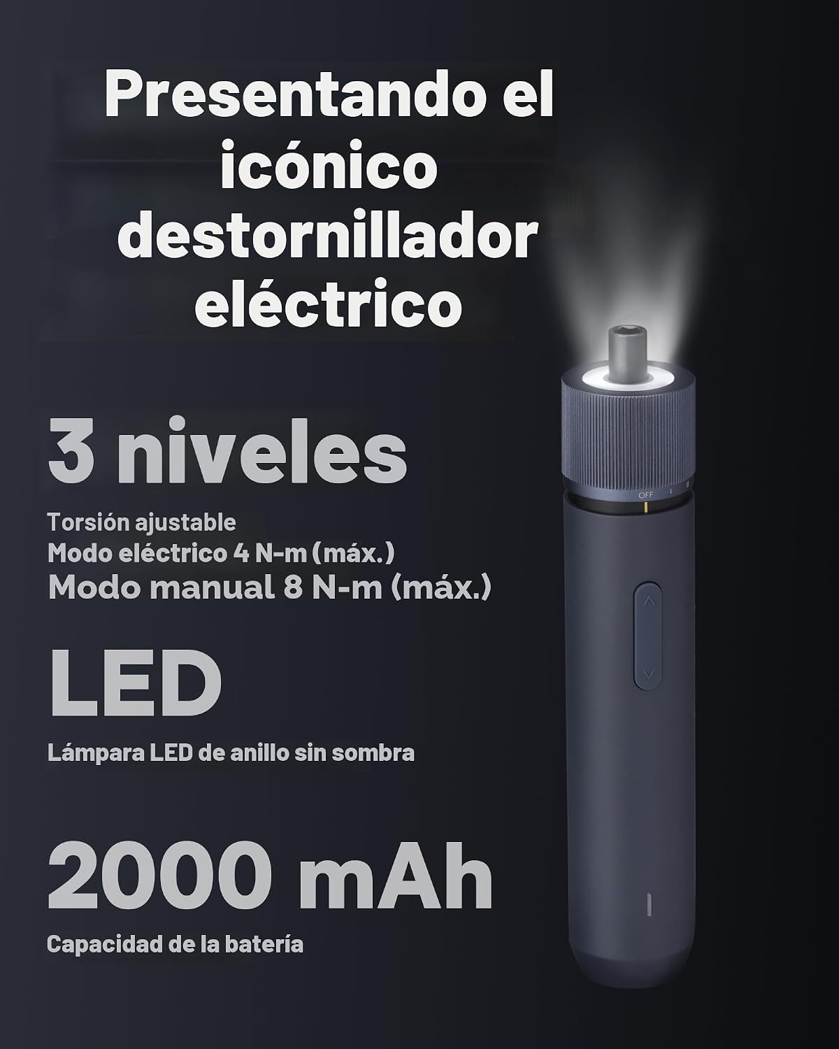 Set 40 Pzas Herramientas con Destornillador LED