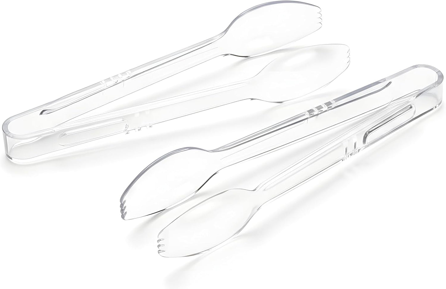 Pinzas plástico transparente 6.5pulg cocina fiesta pack 8