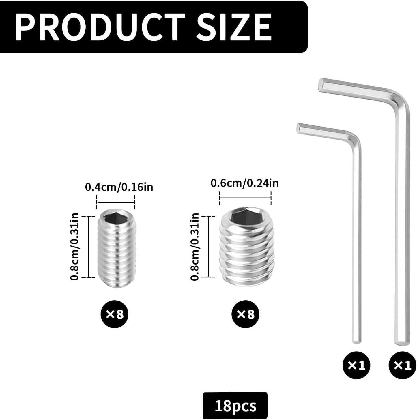 Set tornillos acero inox para manija puerta frigorífico