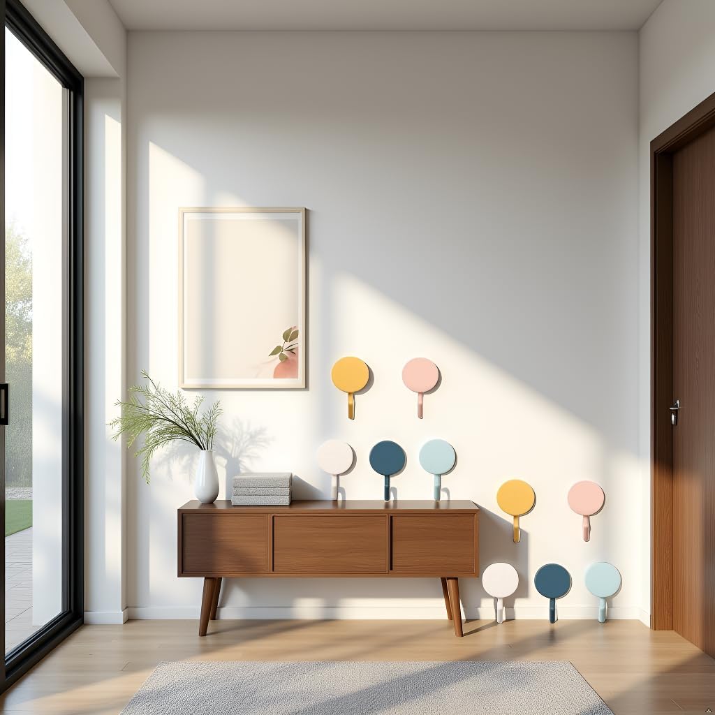 10 Ganchos Autoadhesivos Plástico para Pared Hogar Oficina