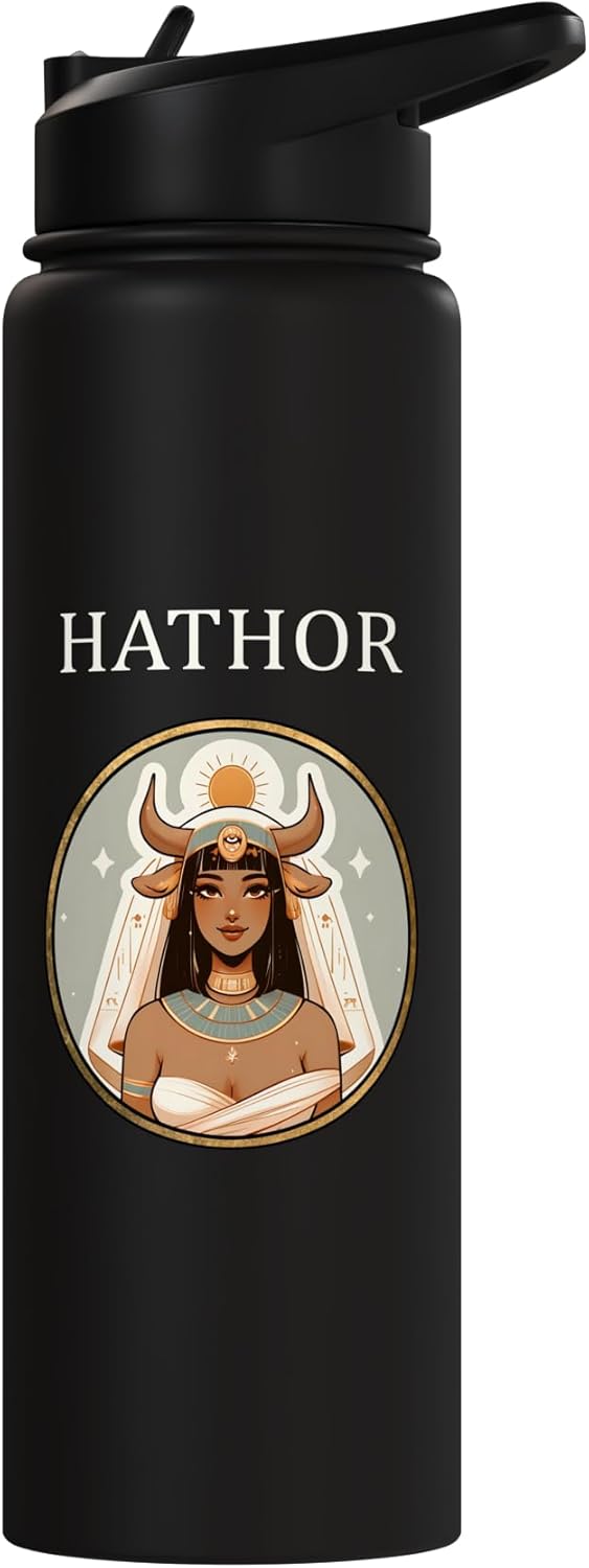 Botella de agua acero inoxidable Hathor diosa del amor y belleza egipcia