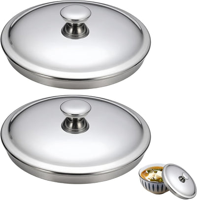 Tapa universal con 2 cuencos de acero inoxidable 4.7 in