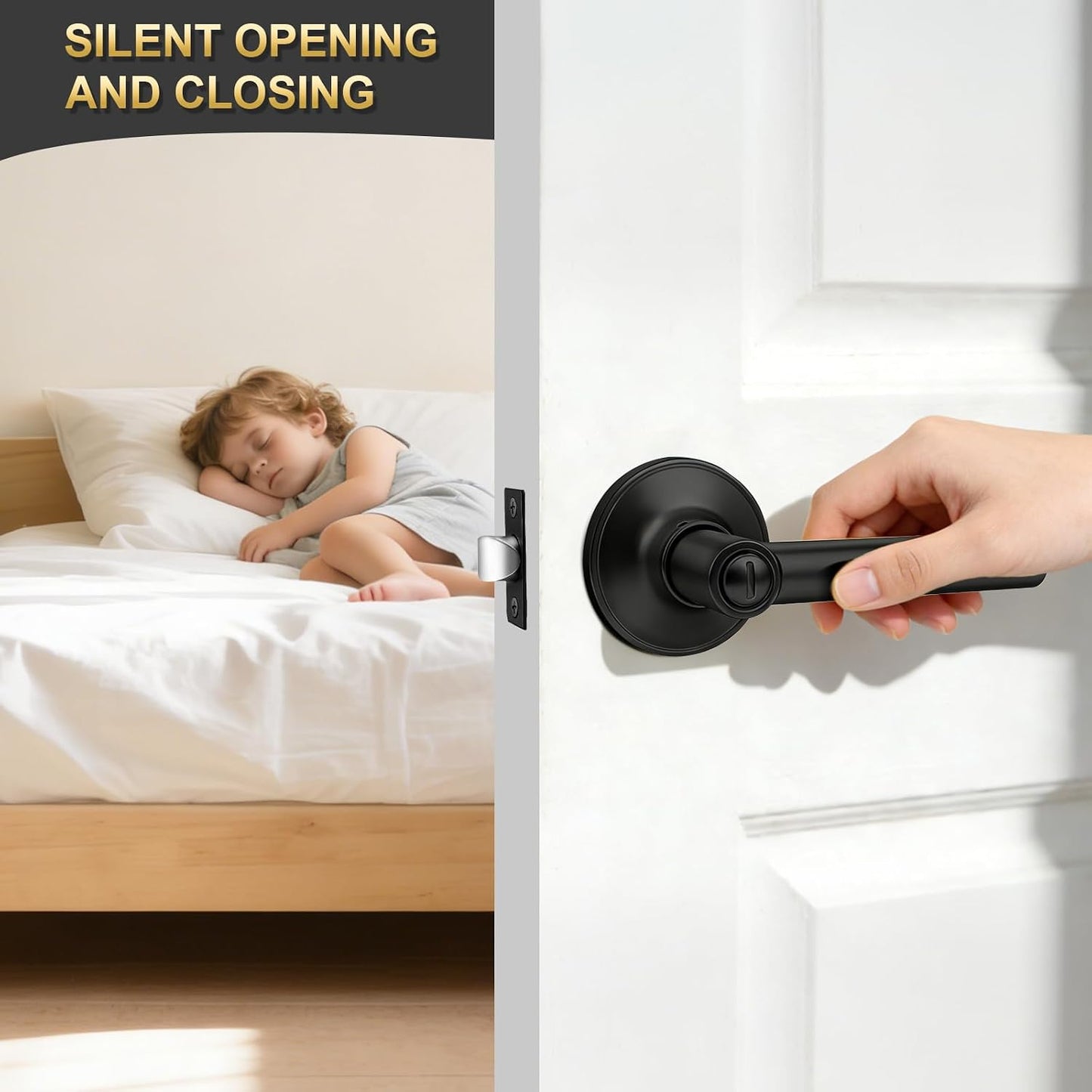 Manijas puerta negro mate dormitorio baño redondas sin llave