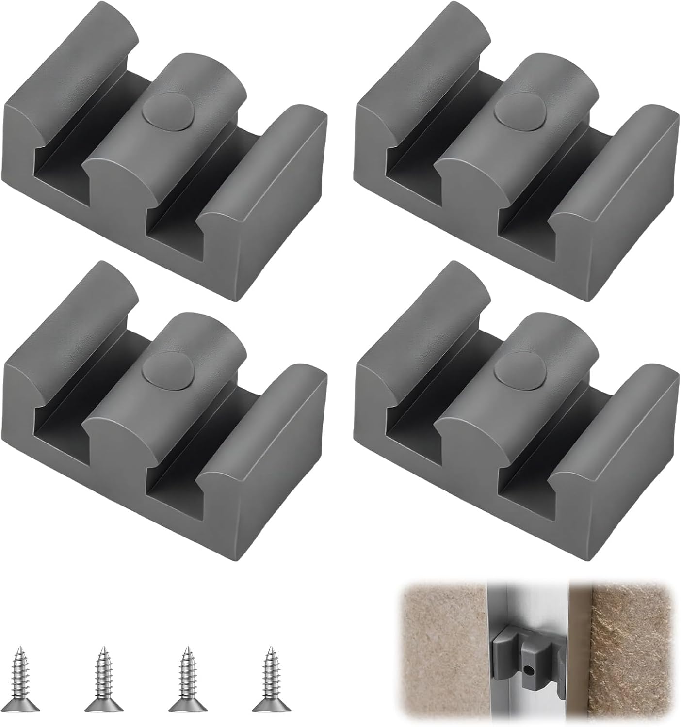 Set 4 Topes Silicona Puerta Ducha Sin Marco Anti Deslizamiento