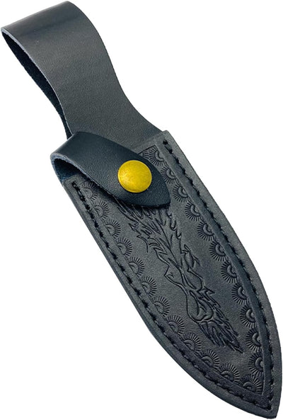 Funda cuero cuchillo fija con lazo y cierre EDC