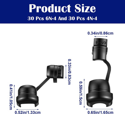 60 Pzas Conector Nylon Aislante para Cables Redondo Negro