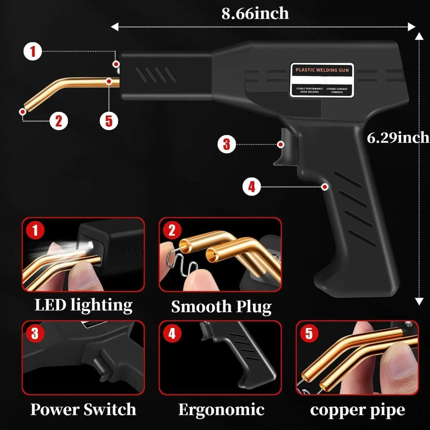 Soldador Plástico 800 Grapas Kit Bricolaje Reparación Parachoques