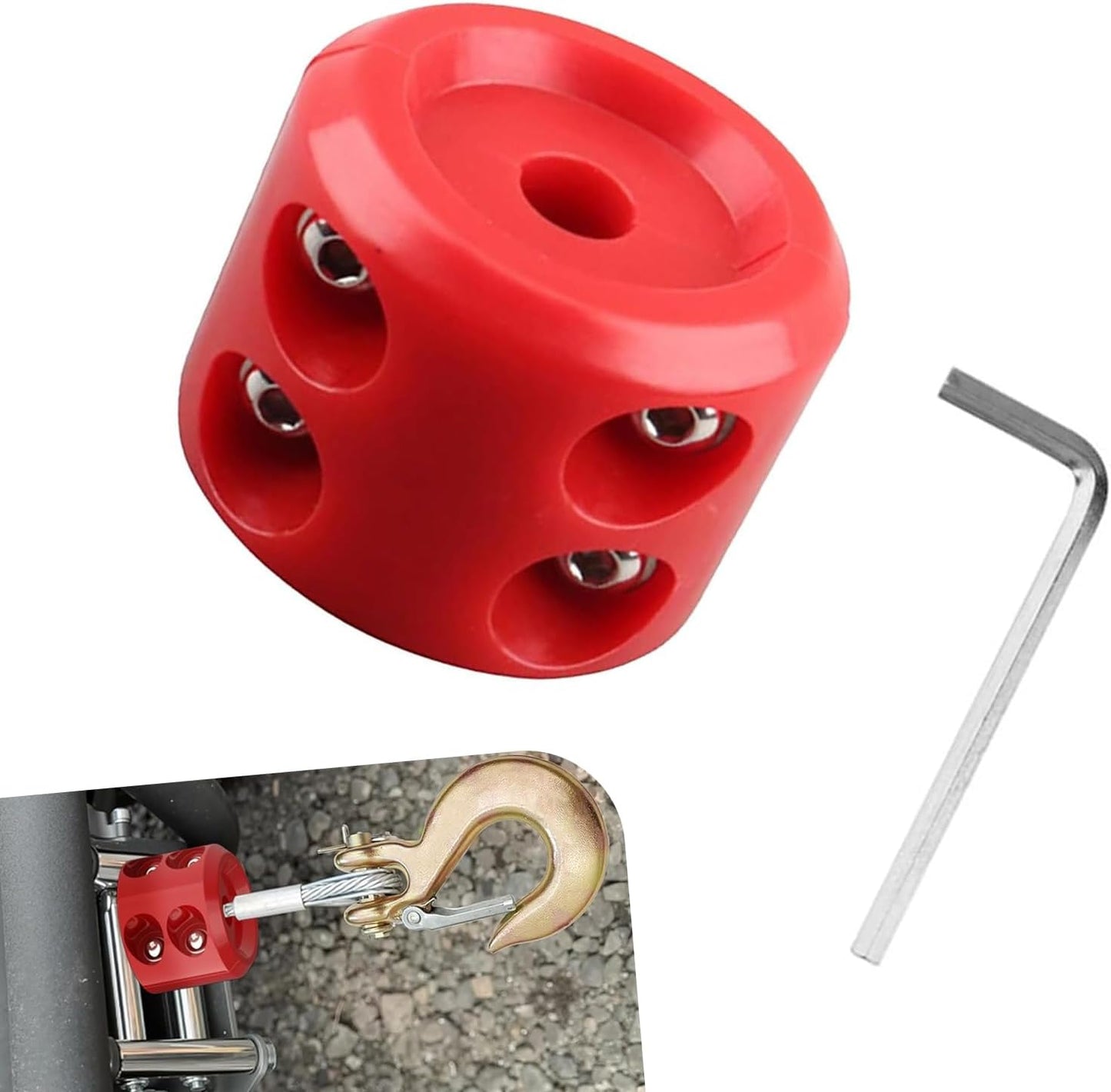 Tapón gancho cable acero inox con protección goma universal