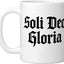 Taza de cerámica cristiana Soli Deo Gloria blanco