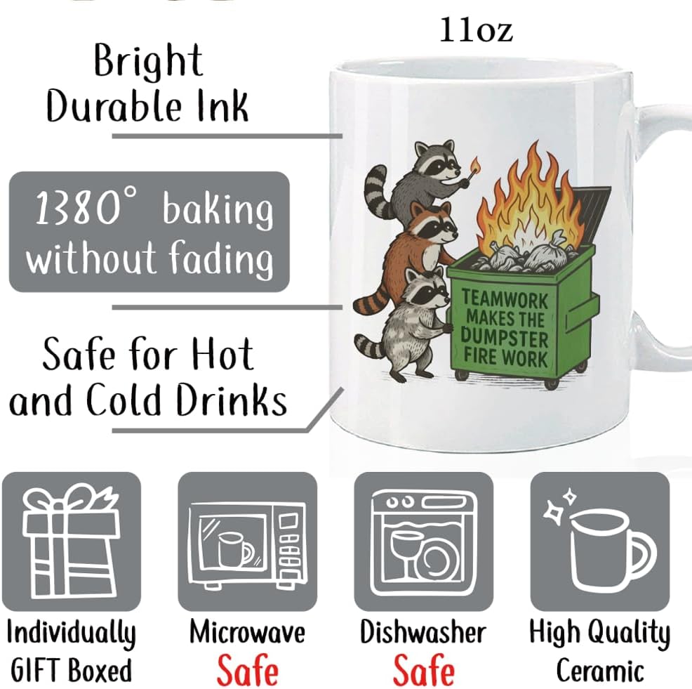 Taza mapache caos sarcástico 11oz regalo