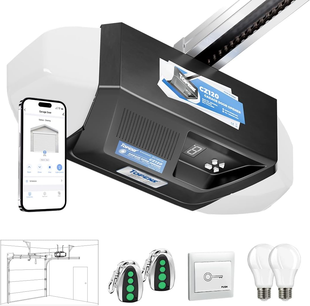 Sistema apertura puerta garaje 800N control remoto motor CC