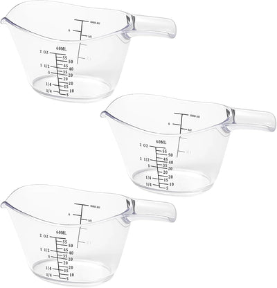 Tazas medidoras de 2 oz de plástico acrílico transparente para hornear