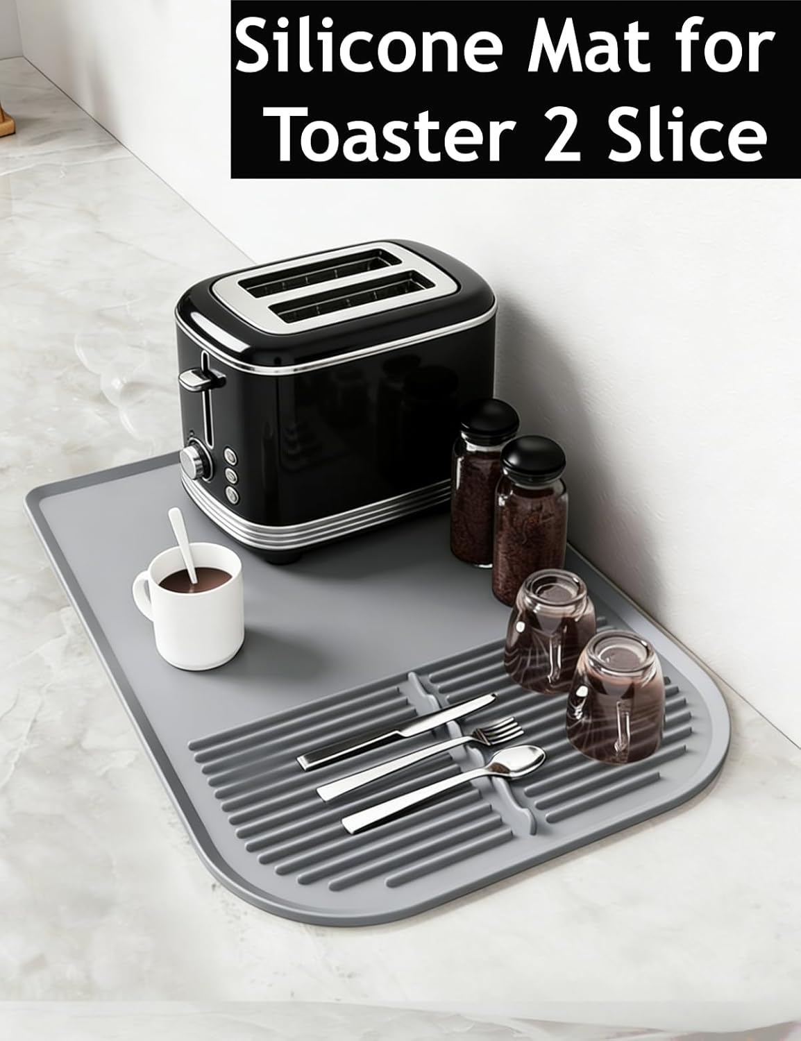 Tapete silicona para encimera cocina resistente calor antideslizante negro