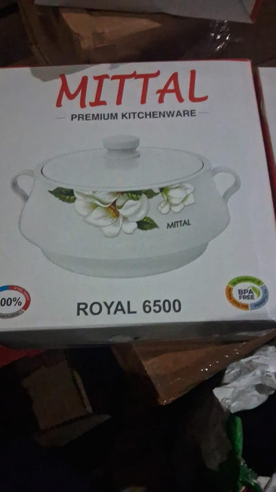 Termoware aislado cacerola 118.3oz diseño floral blanco acero inox