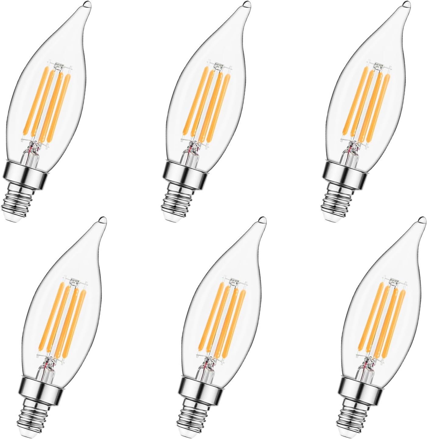 Bombilla LED E12 regulable 2700K blanco suave 5W pack 6