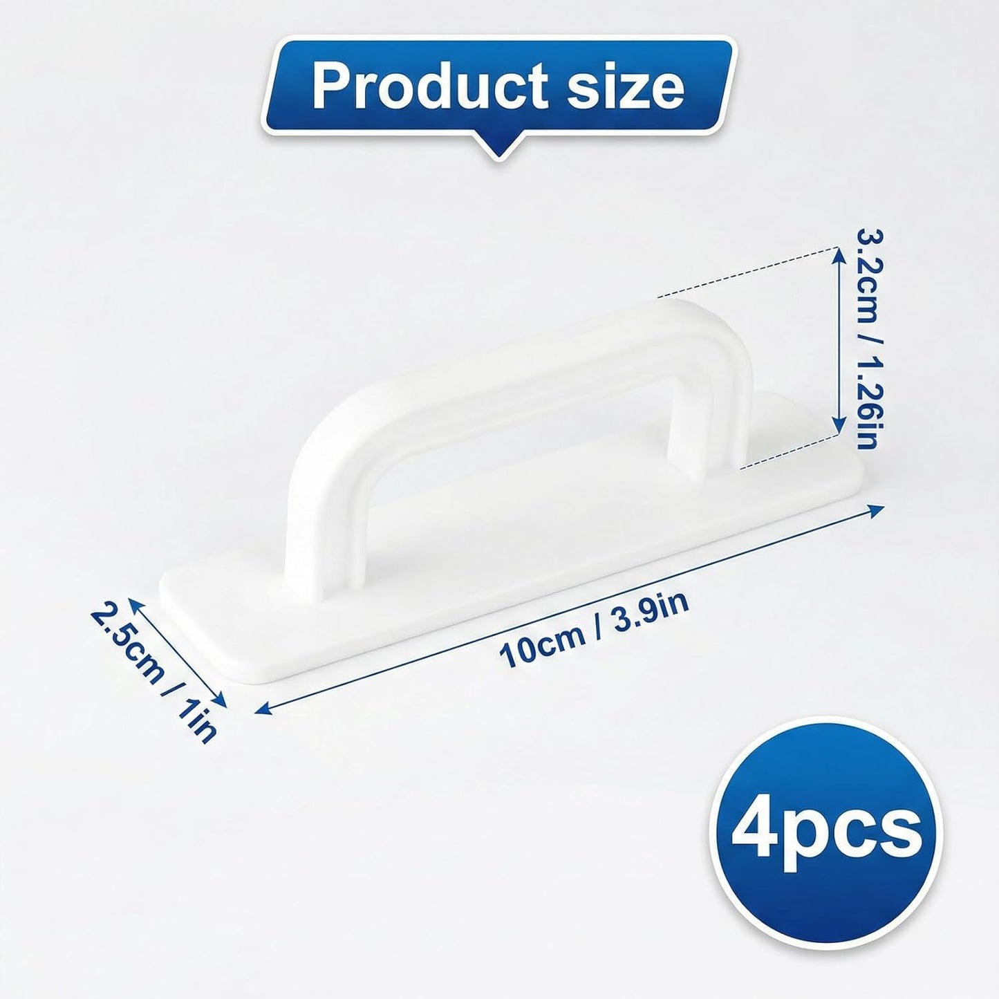 Set 4 Manijas Adhesivas para Gabinete Puerta Corrediza Vidrio