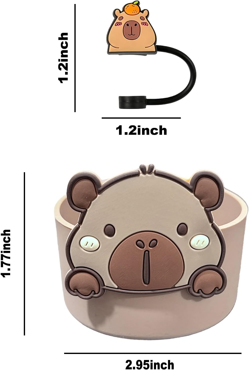 Funda Copa Capybara con Tapa Silicona 2 Unidades
