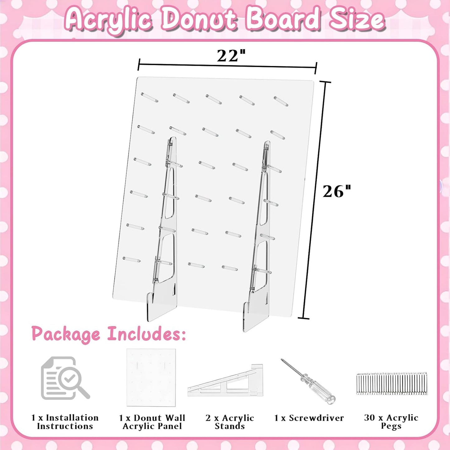 Soporte pared donas acrílico capacidad 60