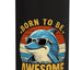 Botella agua acero inox aislada estampado delfín retro