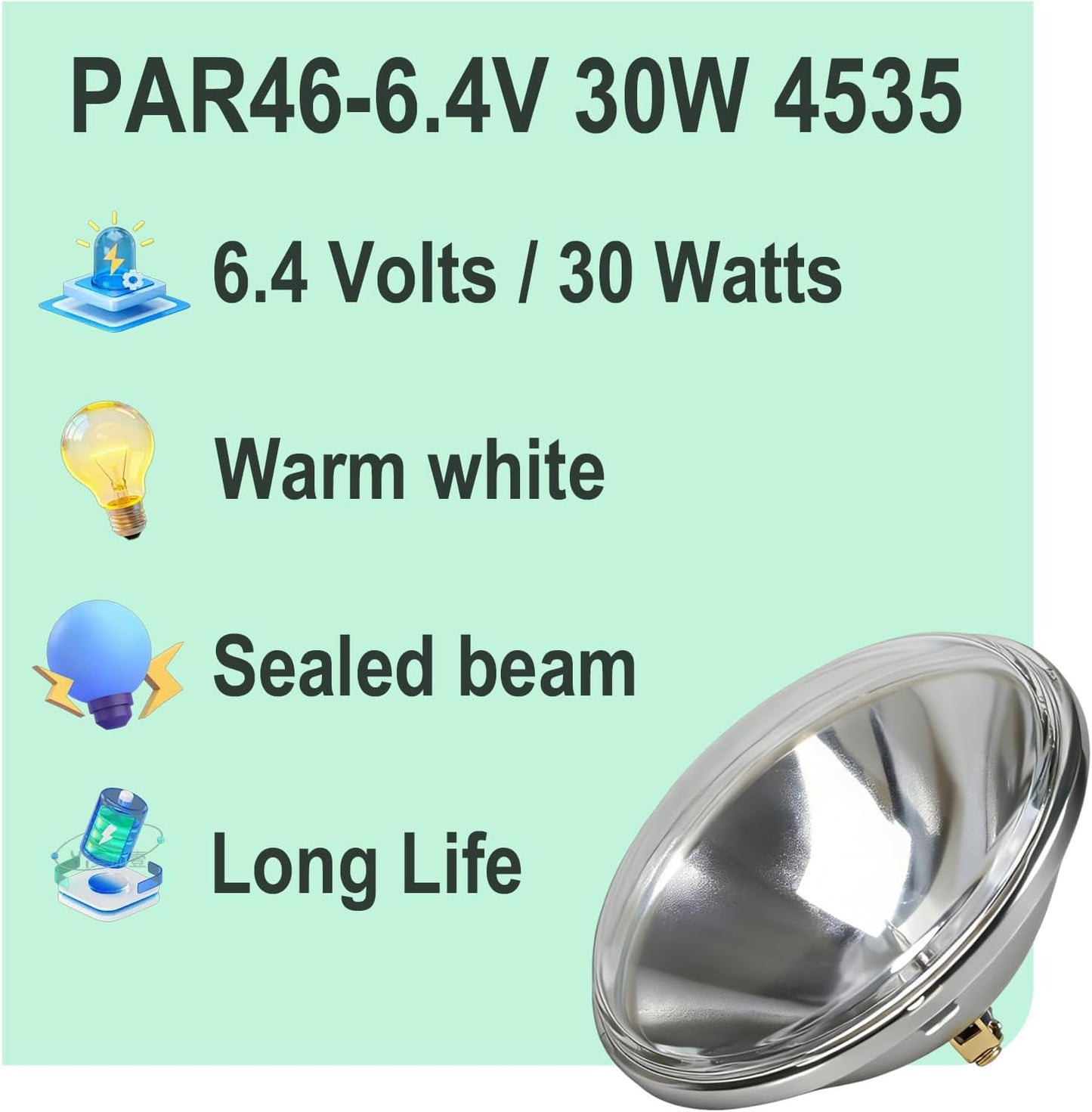 Bombilla Halógena PAR46 6.4V 30W Lámpara Caliente