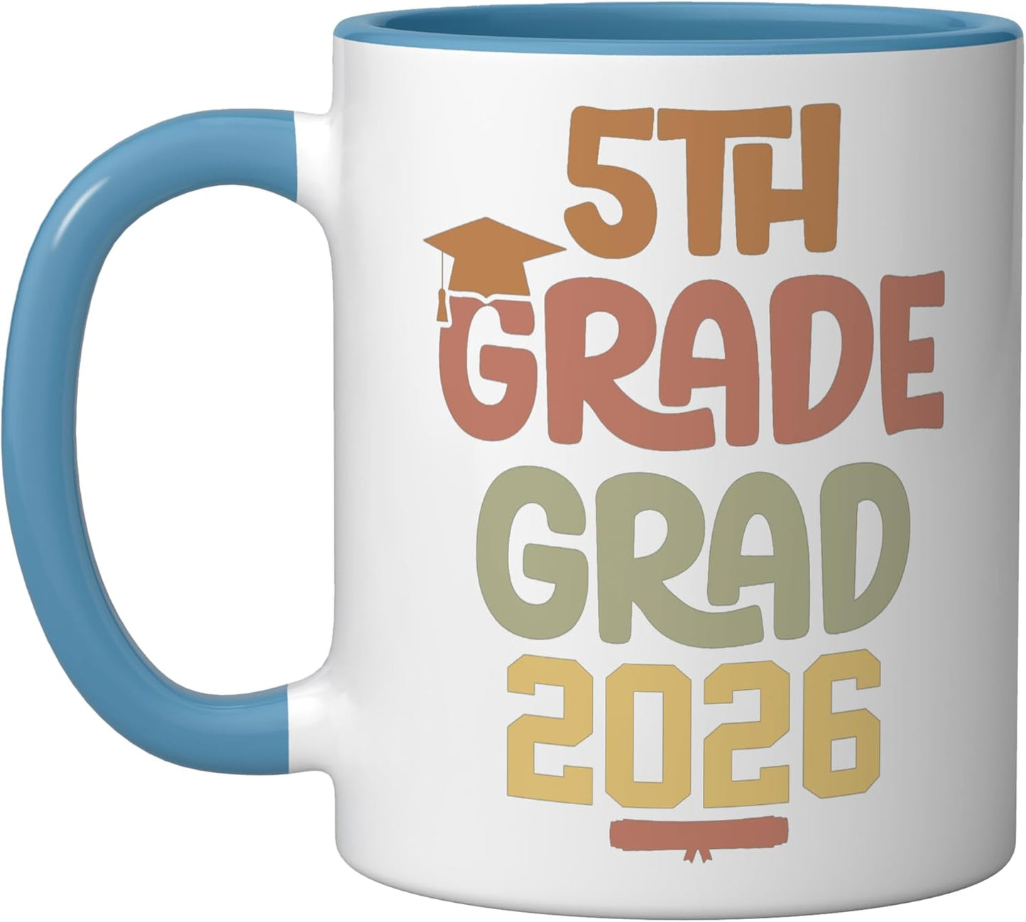 Taza de cerámica para escuela primaria 5º grado 2026 azul/blanco