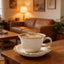 Set Taza Café y Platillo Porcelana Vintage 12oz