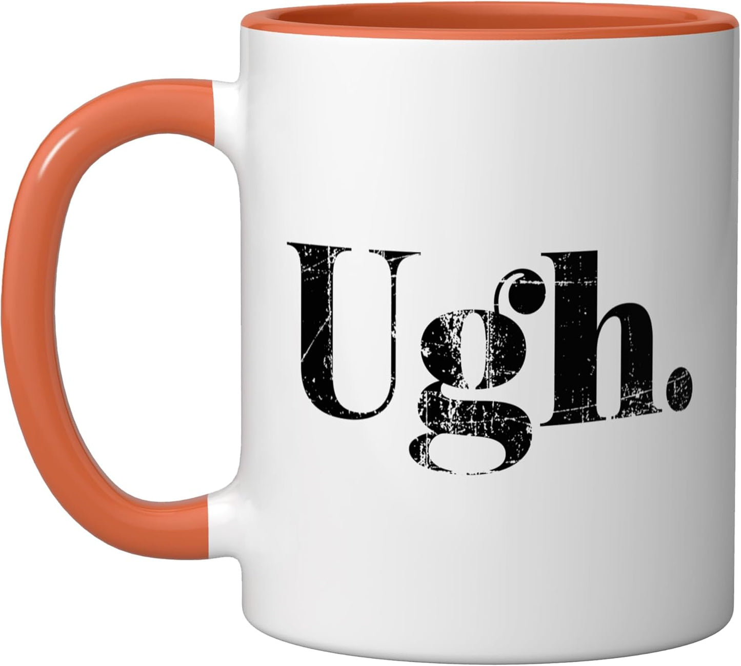 Taza Cerámica Ugh The Disgust Naranja/Blanco