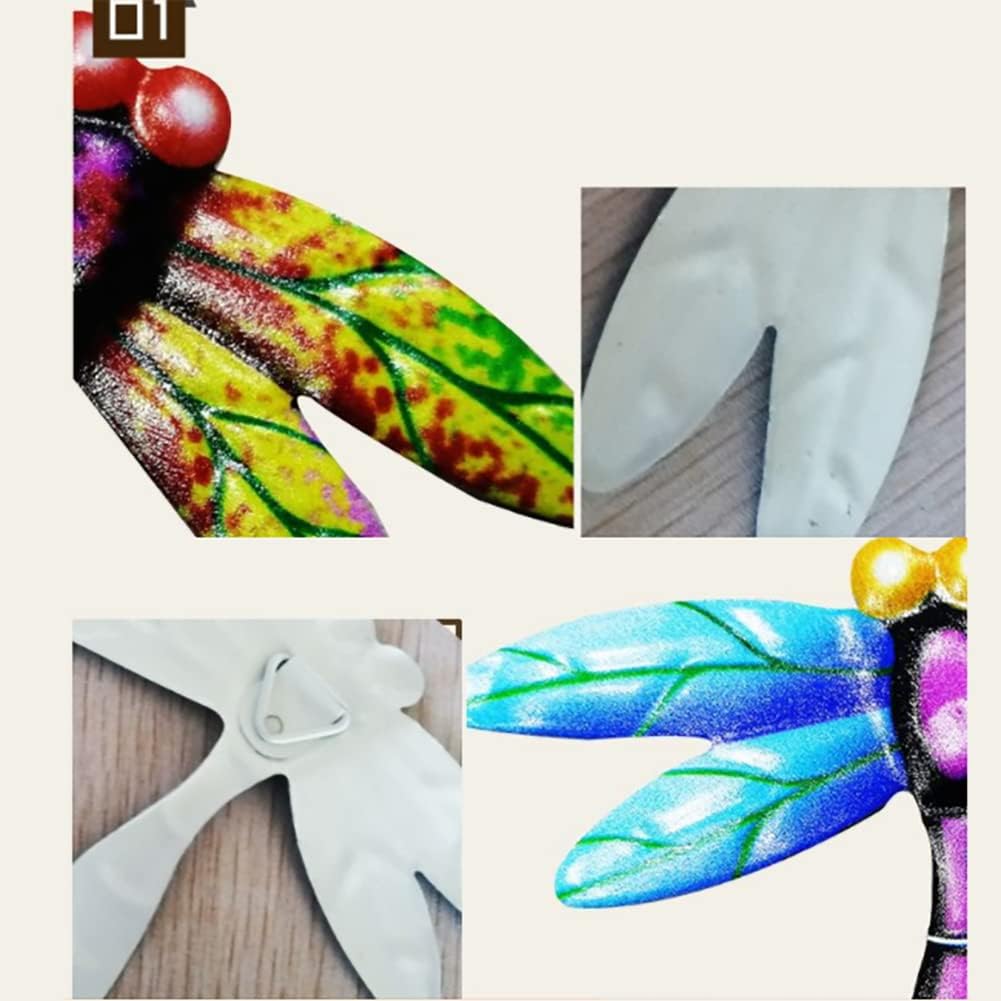 8 Pzas Escultura Libélula Metal para Pared Jardín