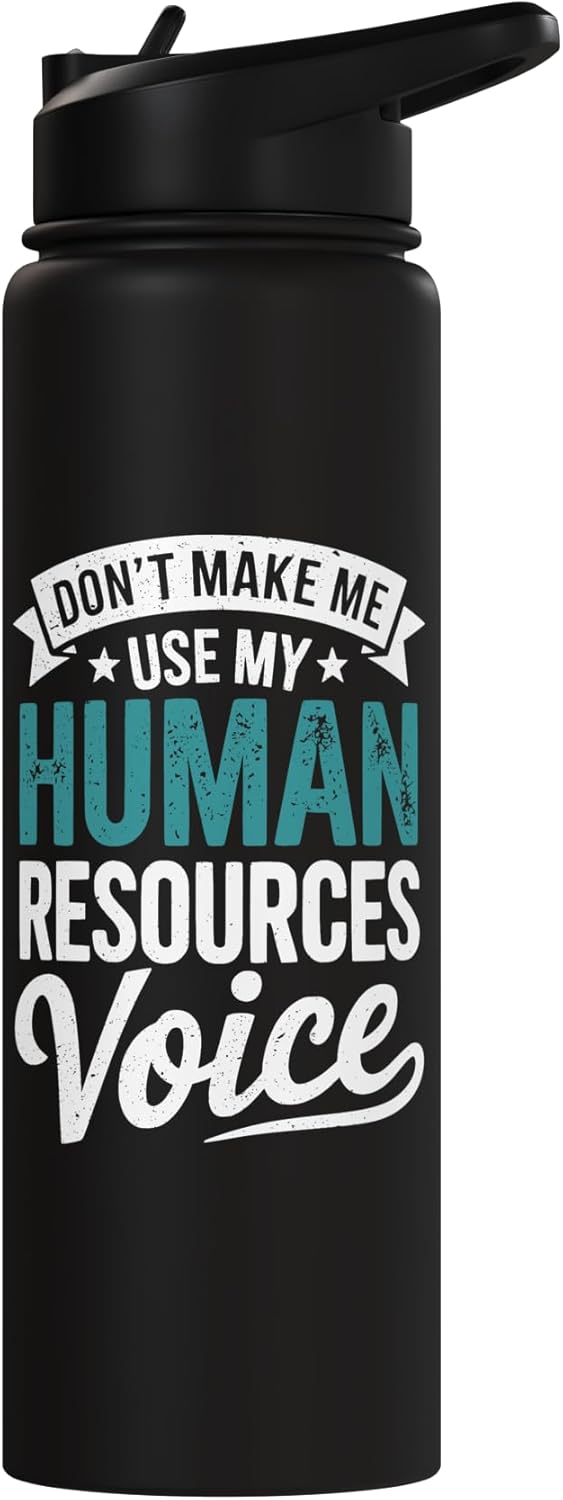 Botella de agua aislada acero inoxidable sin usar voz recursos humanos