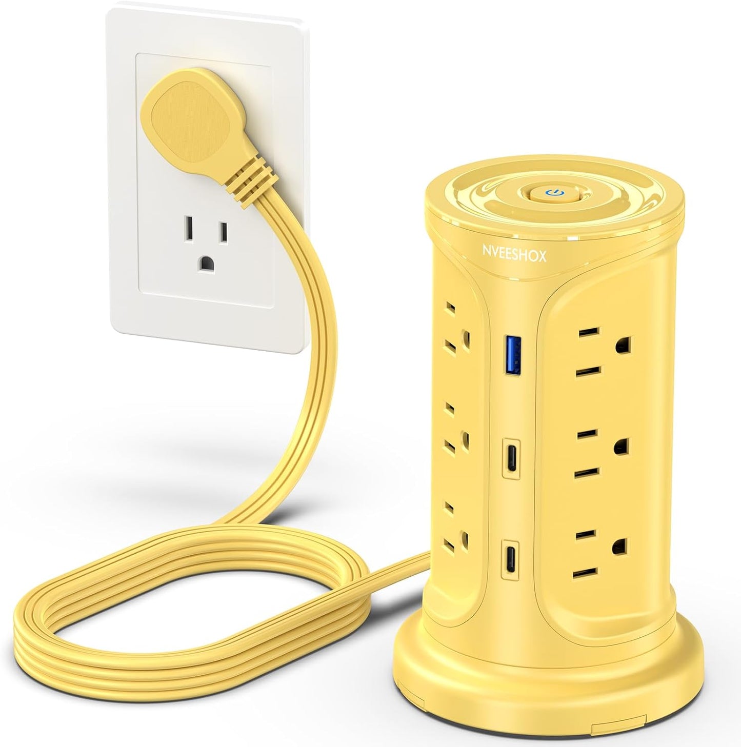 Regleta alimentación torre 12 puertos AC 4 USB