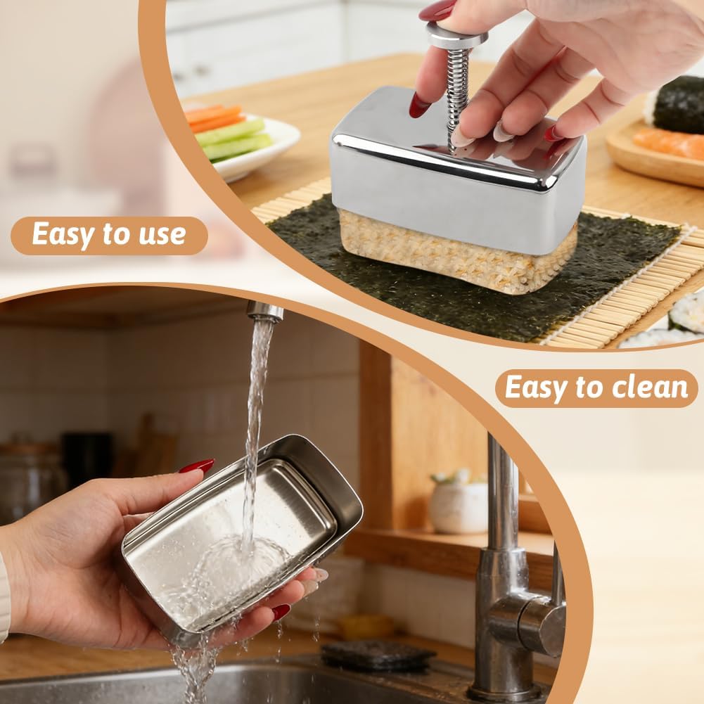 Kit molde prensa onigiri acero inoxidable para hogar y bricolaje