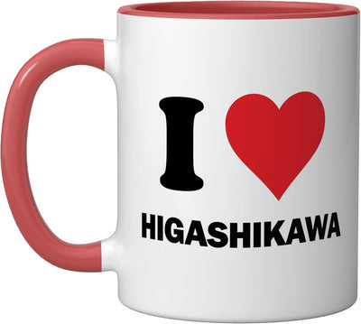 Taza cerámica Japón Higashikawa rojo/blanco souvenir