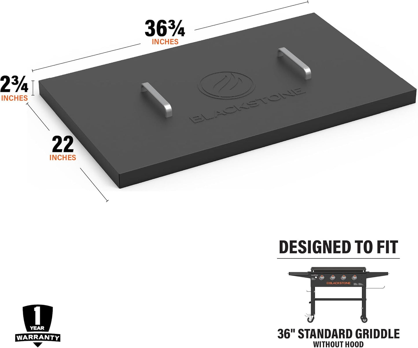 Cubierta dura para plancha 36pulg acero negro