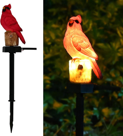 Figura pájaro rojo decoración jardín patio estatua exterior