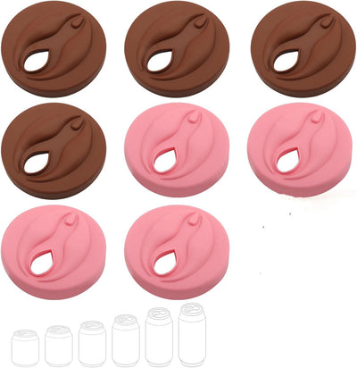 Paquete de 8 tapas de silicona reutilizables para latas de soda y regalos de broma