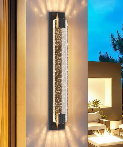 Apliques LED modernos 31.5pulg exteriores negras cristal burbujas