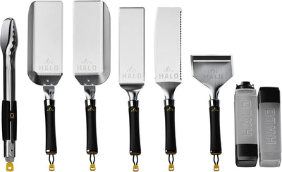 Set 8 Pzas Plancha Espátulas Raspador Pinzas Botellas Acero Inox
