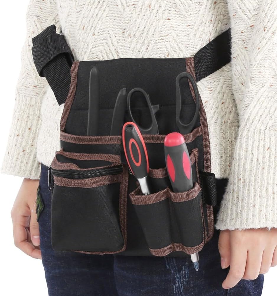 Bolsa herramientas poliéster cinturón ajustable múltiples bolsillos