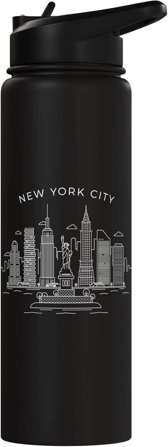 Botella de agua aislada de acero inoxidable New York City
