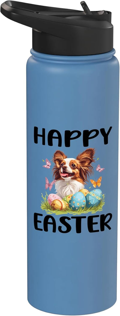 Bote de agua acero inoxidable aislado para perros Papillon hombre mujer niño