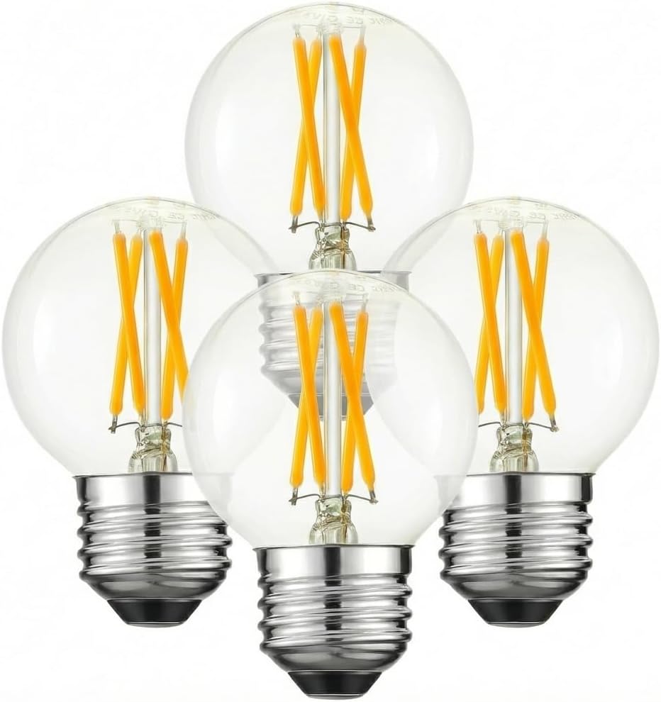 Bombilla LED G16.5 regulable 4W blanco cálido base E26 estilo filamento