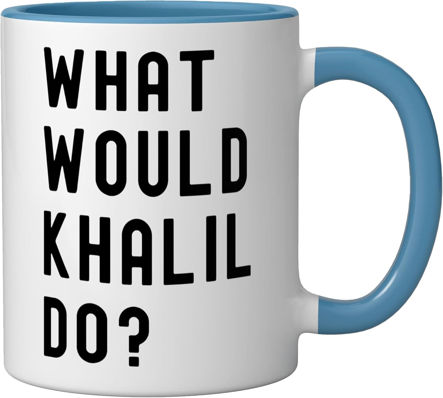 Taza cerámica What Would Khalil Do? Azul/Blanco