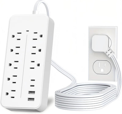 Cable extensión plano 10ft 8 tomas 4USB protegido