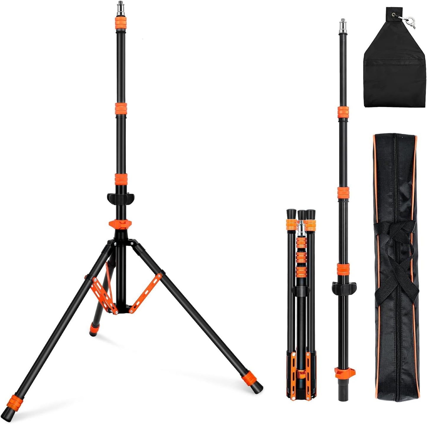 Soporte luz 6.5ft aluminio portátil con bolsa y saco de arena