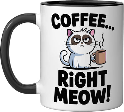 Taza Cerámica Gato Negro/Blanco